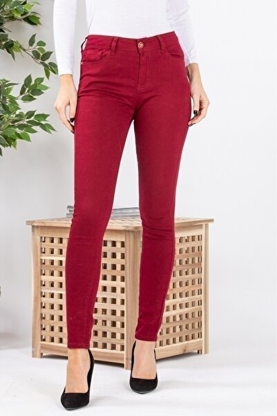 Gosse Women's Simple Burgundy Jeans
