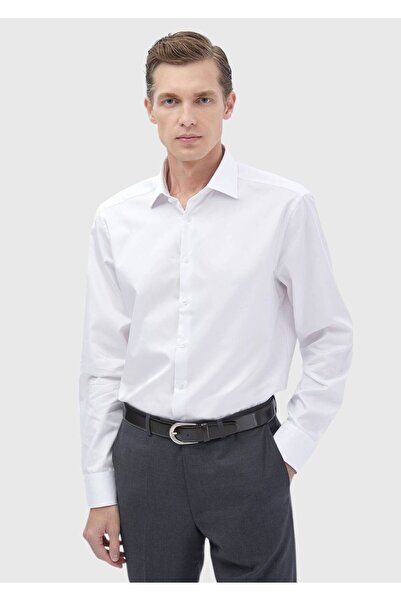 Ramsey Λευκό Πουκάμισο Κλασικό 100% Βαμβάκι με κανονική εφαρμογή
