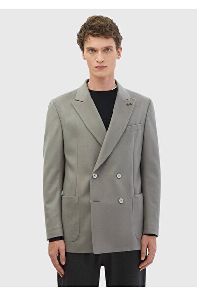 Ramsey Gray Plain Comfort Fit 100% Wool Jacket