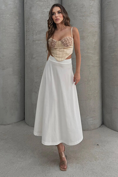 Lesa Wear Ελαστική μακριά φούστα Puff Scuba Flared