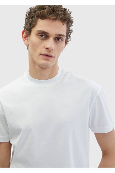 Ramsey Λευκό μπλουζάκι με λαιμόκοψη 100% βαμβάκι