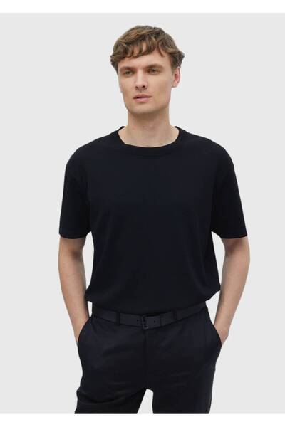 Ramsey Μαύρο πλεκτό πουλόβερ με λαιμόκοψη Crew