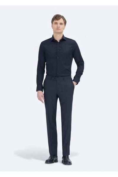Ramsey Black Plain Slim Fit Woven Classic 100% Cotton Shirt