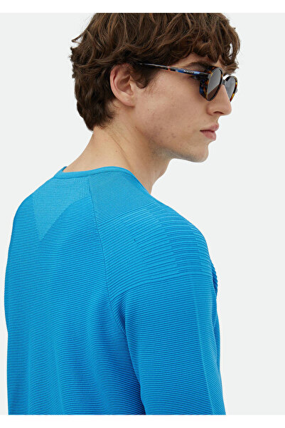 Ramsey Πλεκτό με λαιμόκοψη τιρκουάζ ζακάρ