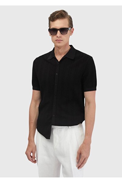 Ramsey Siyah Polo Yaka Jakarlı Hırka