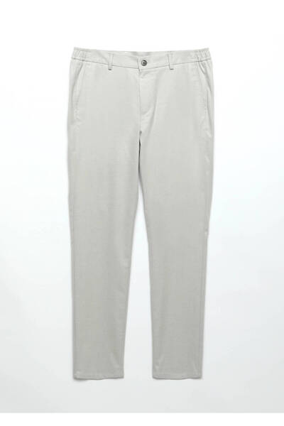 Ramsey Ανοιχτό γκρι ίσιο υφαντό παντελόνι Jogging Fit Casual