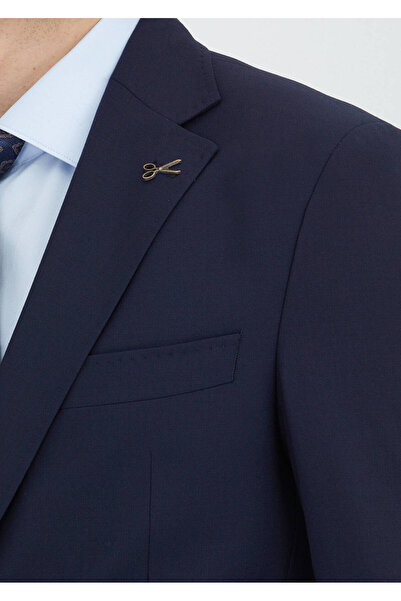 Ramsey Dark Navy Plain Zeroweight Slim Fit Wool Blend Suit