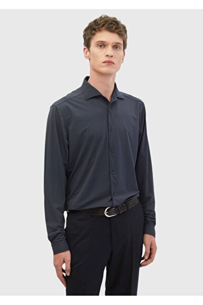 Ramsey Cămașă casual gri, cu croială dreaptă