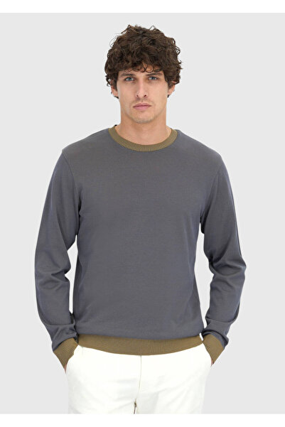 Ramsey Gray Crew Neck Plain Sweatshirt