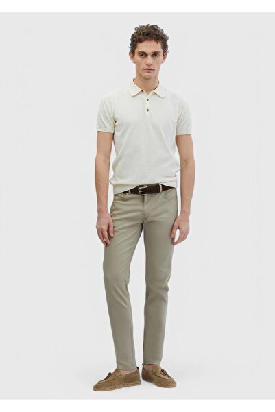 Ramsey Πλεκτό από 100% βαμβάκι με λαιμόκοψη εκρού