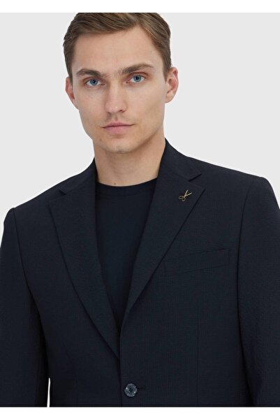 Ramsey Black Micro Modern Fit Wool Blended Suit