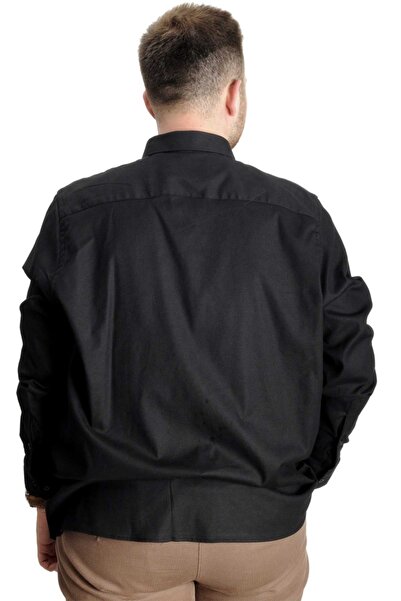 ModeXL Mode Xl Men's Shirt Ukol Gabardine Double Pocket 20360 Black