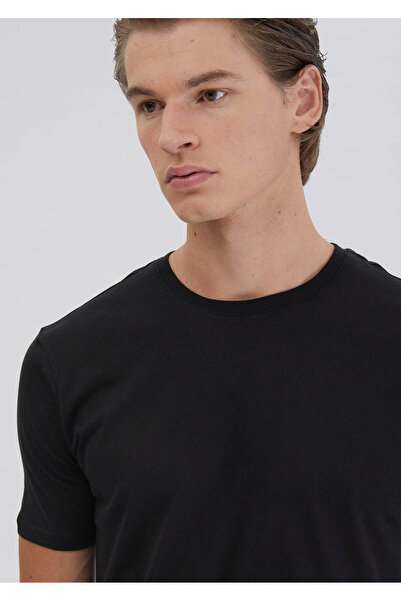 Ramsey Black Plain Crew Neck T-Shirt