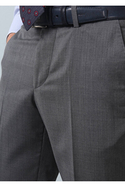 Ramsey Γκρι ίσιο ύφασμα Modern Fit Classic 100% μάλλινο παντελόνι