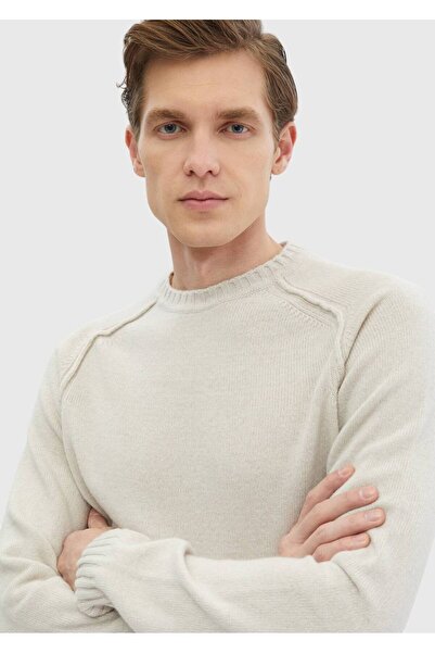 Ramsey Пісочний велосипедний комір Прямий в'язка Вовняна суміш Трикотажний светр