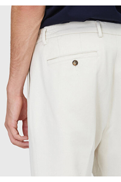 Ramsey Beige Plain Woven Jogging Fit Casual Cotton Blend Pants