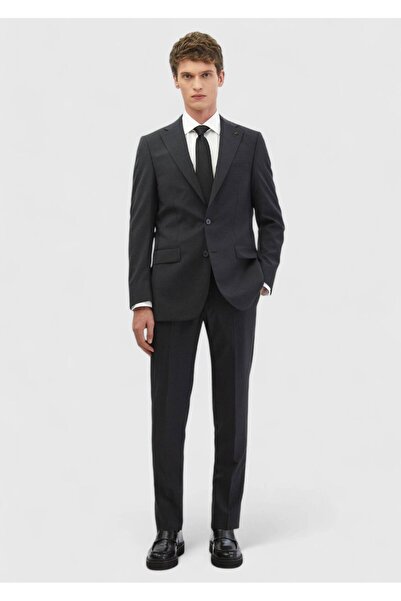 Ramsey Anthracite Striped Thin&Taller Slim Fit 100% Wool Suit