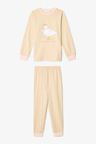 Penti Zweiteiliges Pyjama-Set für Mädchen, Cowboy Goose, geblümt, langärmlig, Baumwolle