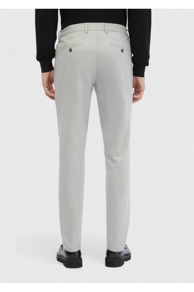 Ramsey Ανοιχτό γκρι ίσιο υφαντό παντελόνι Jogging Fit Casual