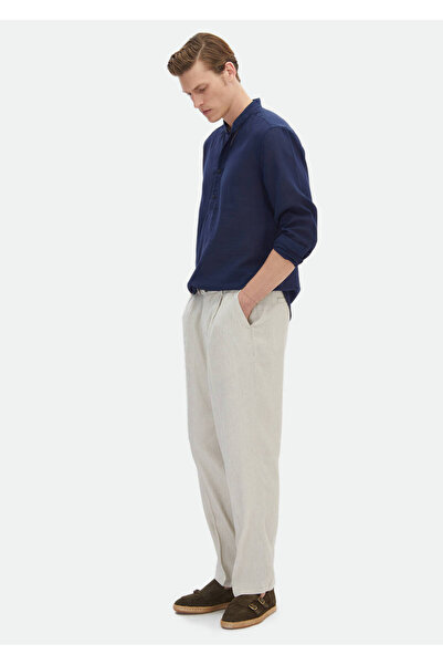 Ramsey Πουκάμισο Navy Blue Regular Fit Casual 100% βαμβακερό υφαντό