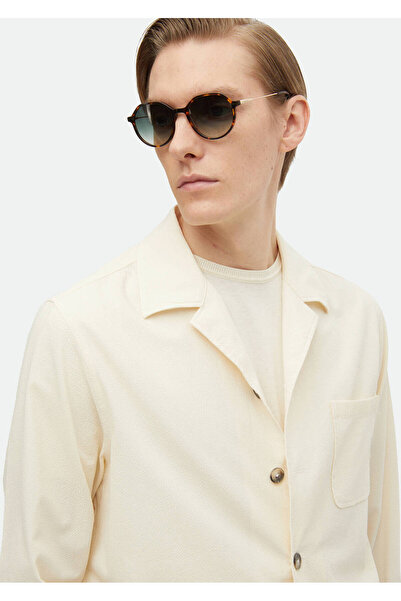 Ramsey Ecru Cotton Blend Plain Casual Fit Overshirt