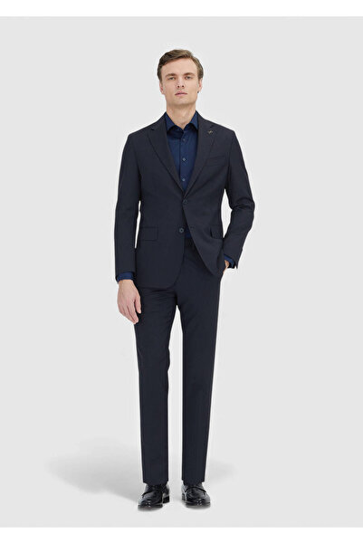 Ramsey Dark Navy Striped Zeroweight Slim Fit 100% Wool Suit