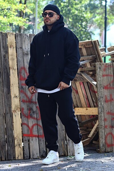 CMZ COLLECTİON oversize μαύρη αθλητική φόρμα 3 κλωστών