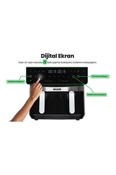 Xiaomi WİA Mİ Airfryer 9l Çift Sepet Akıllı Yağsız Hava Fritözü
