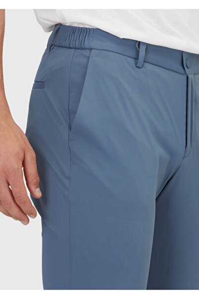 Ramsey Μπλε ίσιο πλεκτό παντελόνι Jogging Fit Casual