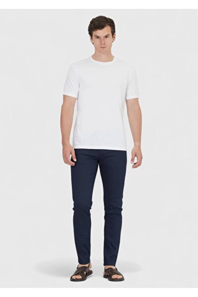 Ramsey White Plain Crew Neck 100% Cotton T-Shirt