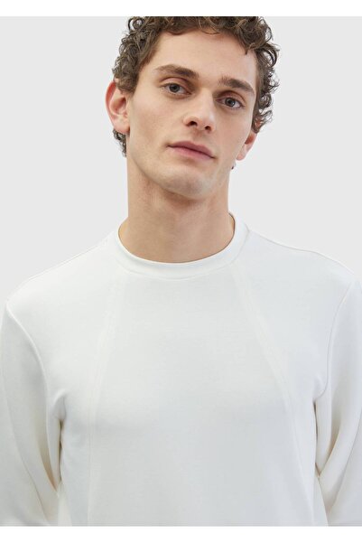 Ramsey Ecru Crew Neck Plain Sweatshirt