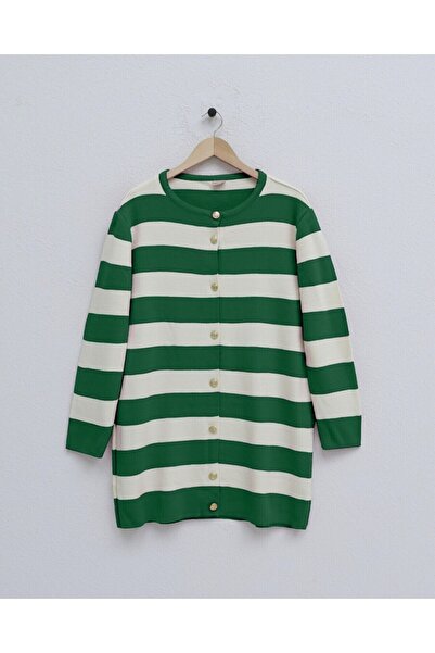 Modamorfo Ringelli Metal Button Steel Knit Casual Cardigan -Orman Yş.