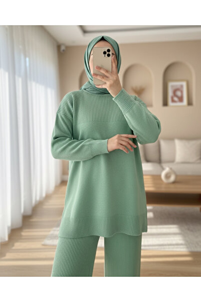 Modamorfo Half-Thigh Knitwear Set - Mint