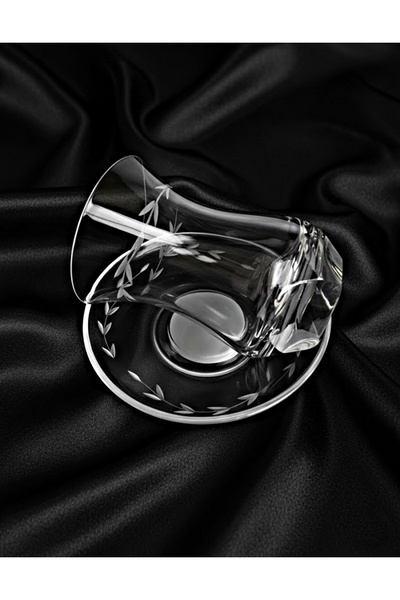 DECOSTYLE Pasabahce Ajda Ivy Decor Hand Dekor Cold Cutting 12 Piece Tea Set 155 Cc