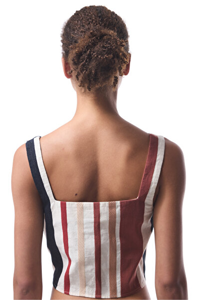 Penti Ethnic μοτίβο τετράγωνο γιακά πολύχρωμο Crop Top