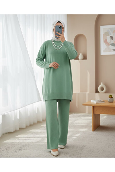 Modamorfo Half-Thigh Knitwear Set - Mint