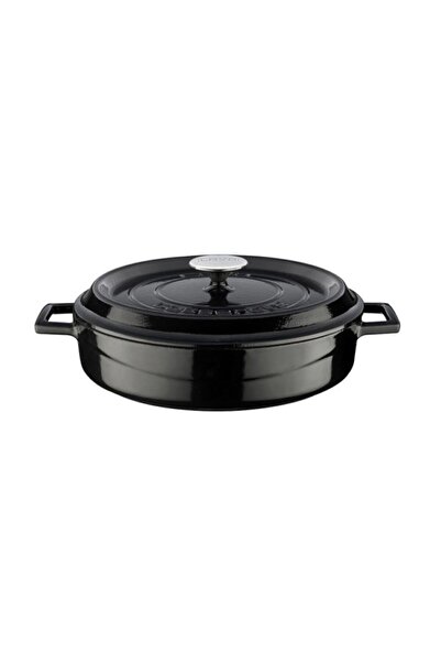 Lava Cast Iron Multi-Purpose Flat Pot Diameter (Ø) 28 Cm - Trendy Black