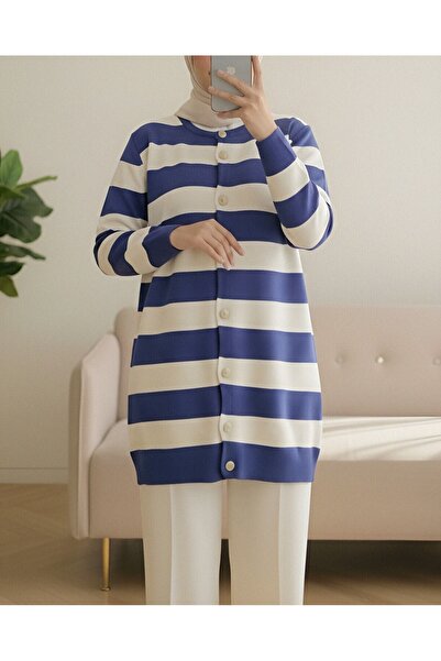 Modamorfo Ανοιχτόχρωμη μεταλλική ζακέτα με πλεκτό ατσάλι -Σαξ