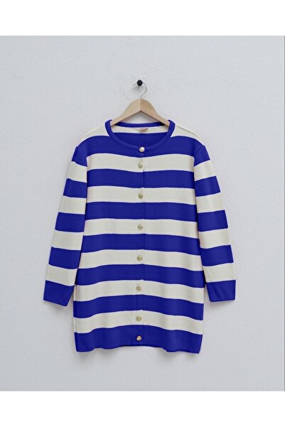 Modamorfo Ανοιχτόχρωμη μεταλλική ζακέτα με πλεκτό ατσάλι -Σαξ