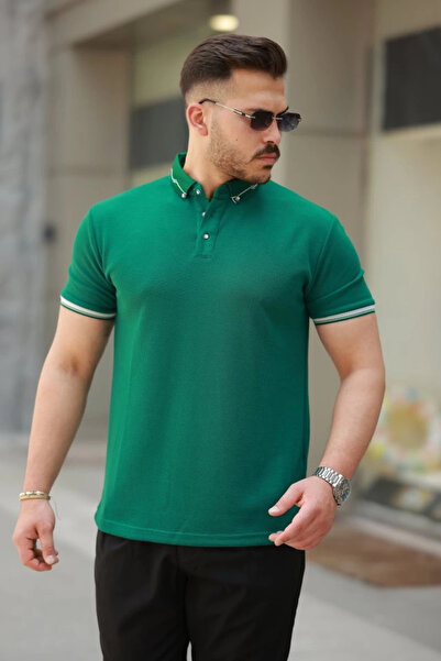 UP TREND COLLECTION Ανδρικό κοντομάνικο μπλουζάκι με κουμπιά γιακά βάφλα