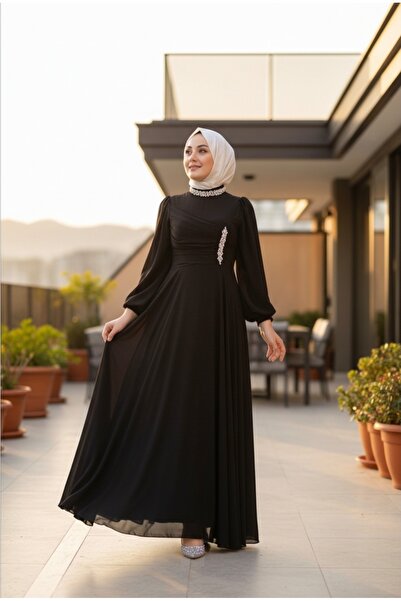 sümeyra Başak şifon kumaş taş figür elbise abiye