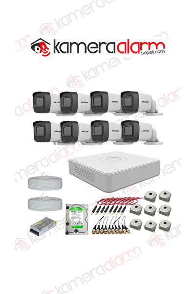 Hikvision 2mp 8 Kameralı Dış Ortam Ahd Hd-tvı Full Kamera Seti 4tb Disk