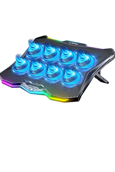 Rampage RC16 Octal 8 Fanlı Rgb Işıklı 14 - 17.3 inç 10 Rgb Modlu Notebook Soğutucu Stand Laptop Soğutucu