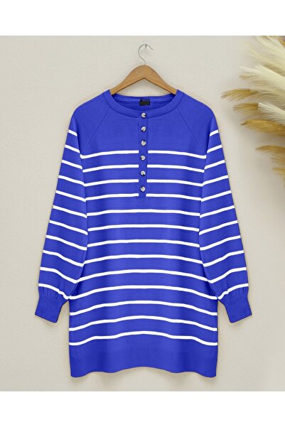 Modamorfo Трикотажна туніка з напівзастібкою та розрізом - Saks