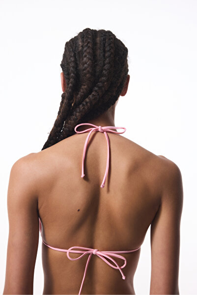 Penti Pink Beaded Triangle Bikini Top - Gamze Erçel Collection