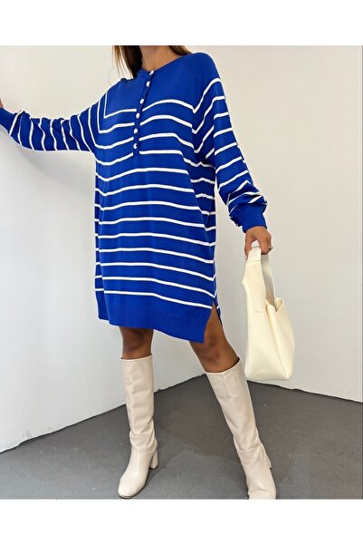 Modamorfo Трикотажна туніка з напівзастібкою та розрізом - Saks