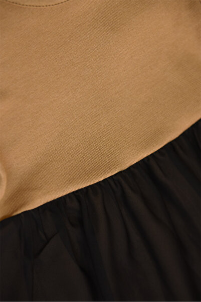 LUESS Kız Çocuk Tül Detaylı Triko Elbise(3-4 Yaş 8-9 Yaş)