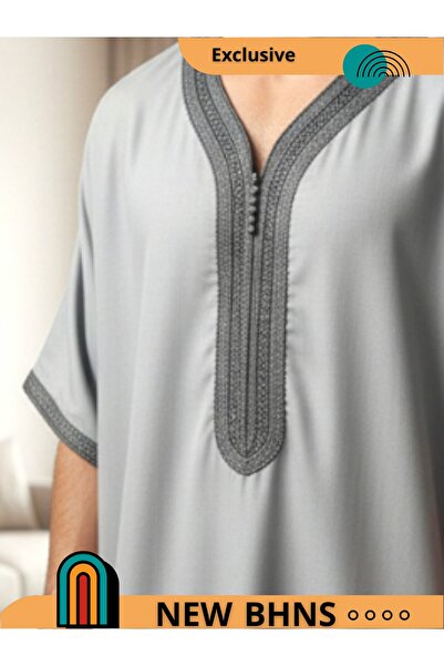 ALFASSIYAH Men's Shirt, Nightgown, Moroccan Thobe, Comfort Luxury Men's Gifts House Dress Comfort Moroccan Shirt, Men's Thobe Seven