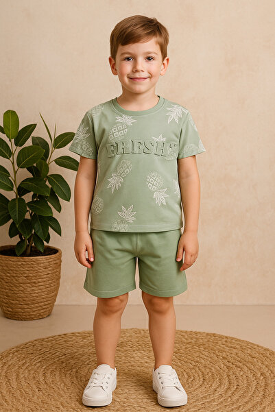 GMG Baby Shorts T-Shirt 2'Li Set Fresh Pineapple