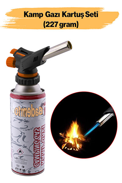 Badem10 Çakmaklı Pürmüz Yedek Kartuşu Kamp Gazı 227 Gram Piknik Kamp Mangal M...